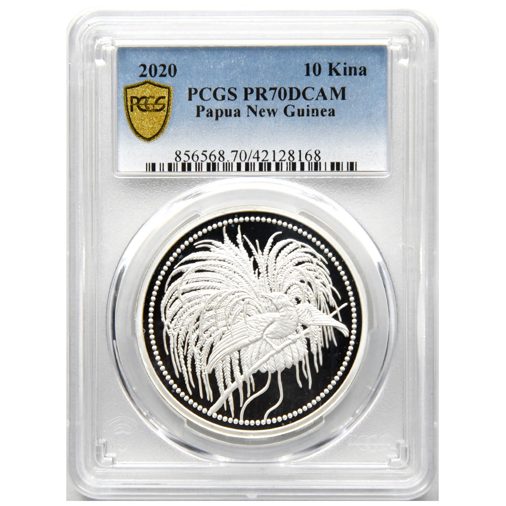 2020 極楽鳥 20キナ2オンスプルーフ銀貨 鑑定品 PCGS PR70DC-