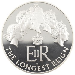 イギリス 2015 エリザベス2世 10ポンド 5オンス 銀貨 NGC PF70UC 最長在位記念 4293883012