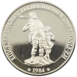スイス 1984 50フラン 銀貨 PCGS PR68DCAM オーバーハスリ射撃祭 18055823