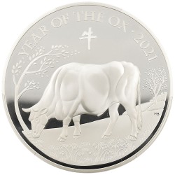 イギリス 2021 エリザベス2世 10ポンド 5オンス 銀貨 PCGS PR69DCAM 干支丑年 43229268