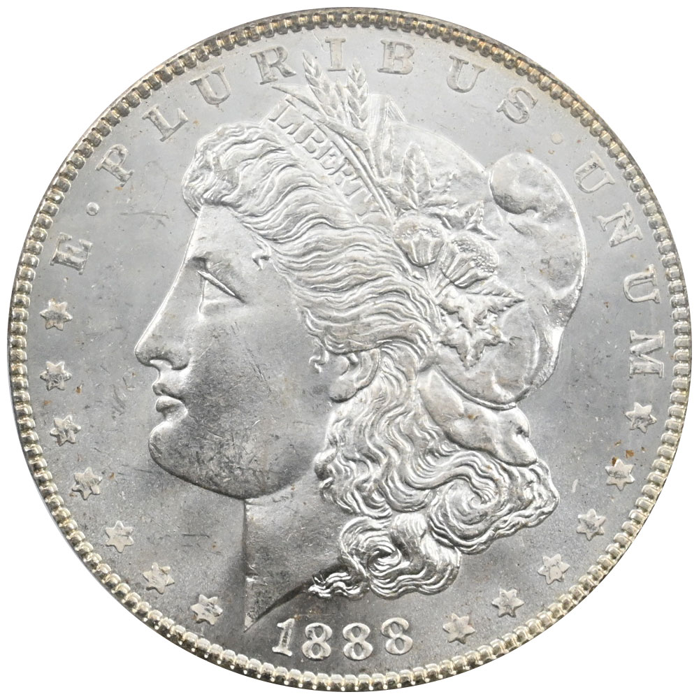 アメリカ 1888 1ドル 1オンス 銀貨 PCGS MS64 モルガンダラー 36661420