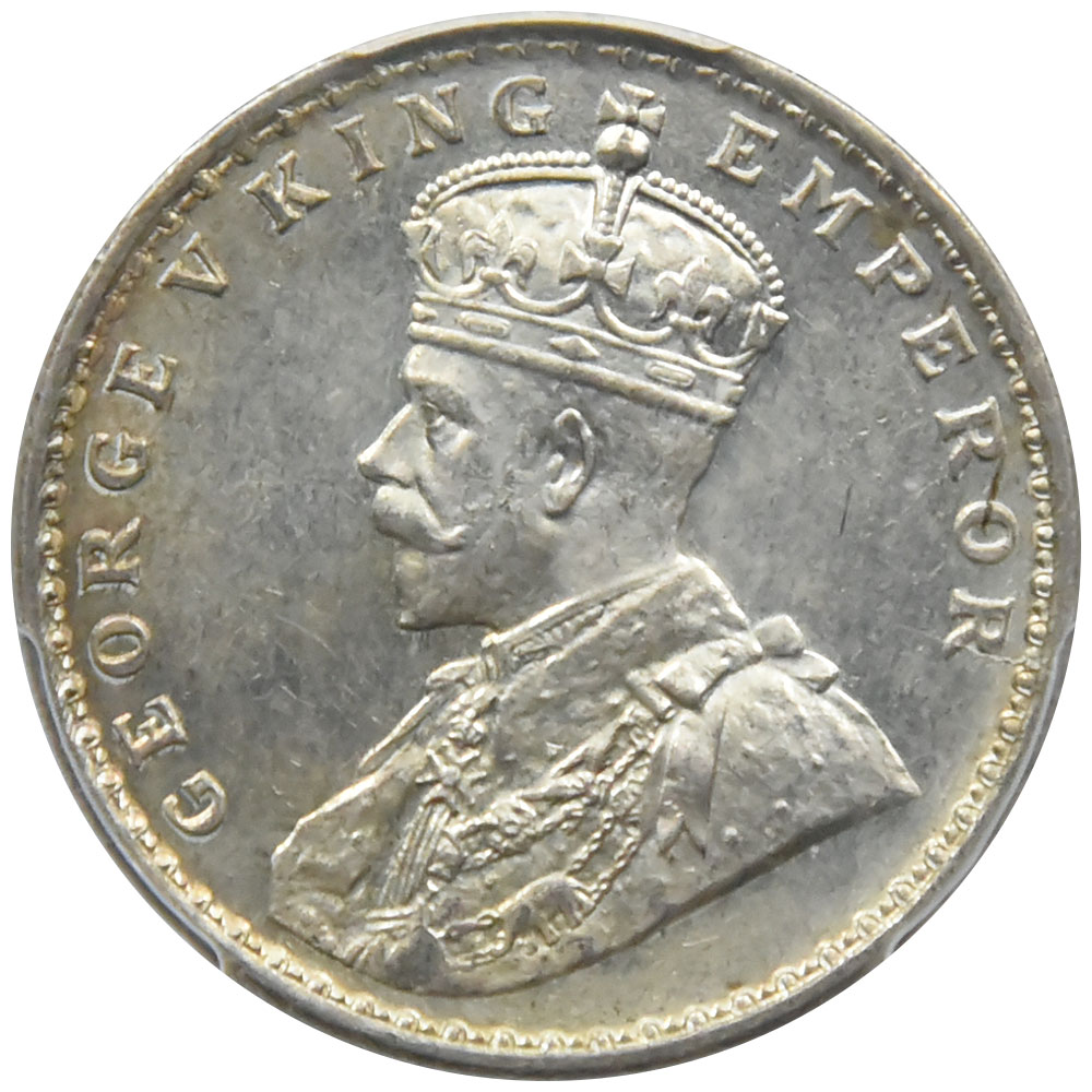 英領インド 1920(C) ジョージ5世 ルピー 銀貨 PCGS MS64 43969716