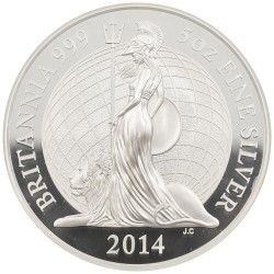 イギリス 2014 エリザベス2世 10ポンド 5オンス 銀貨 NGC PF69UC ブリタニア ハイレリーフ 3918029080