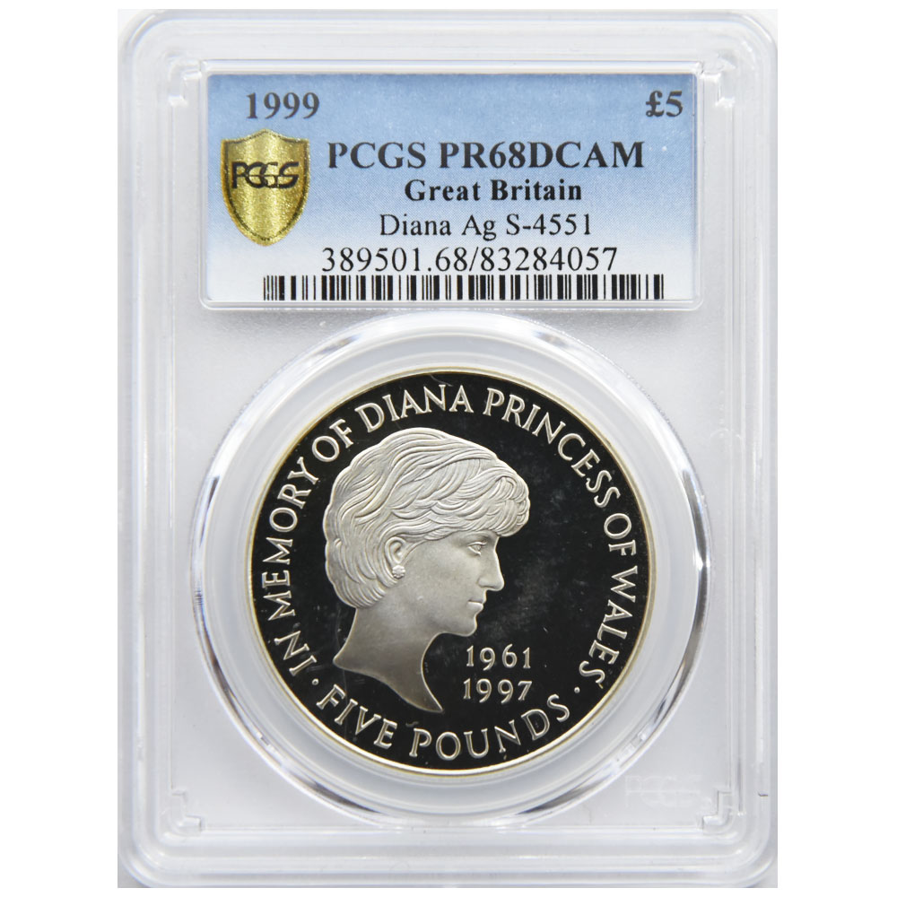 クリアランス直売 1999年 イギリス ダイアナ妃追悼 プルーフ銀貨 PCGS