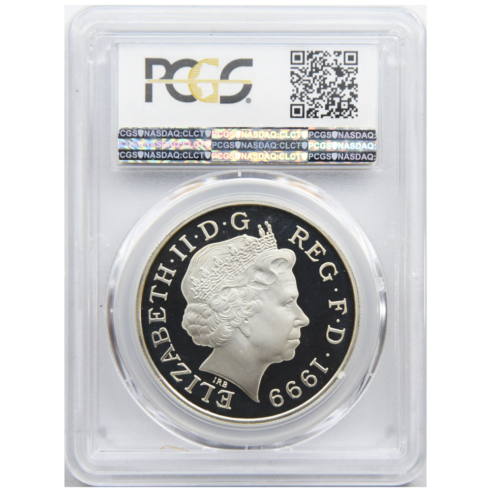 イギリス 1999 エリザベス２世 ダイアナ妃追悼記念5ポンド 銀貨 PCGS 