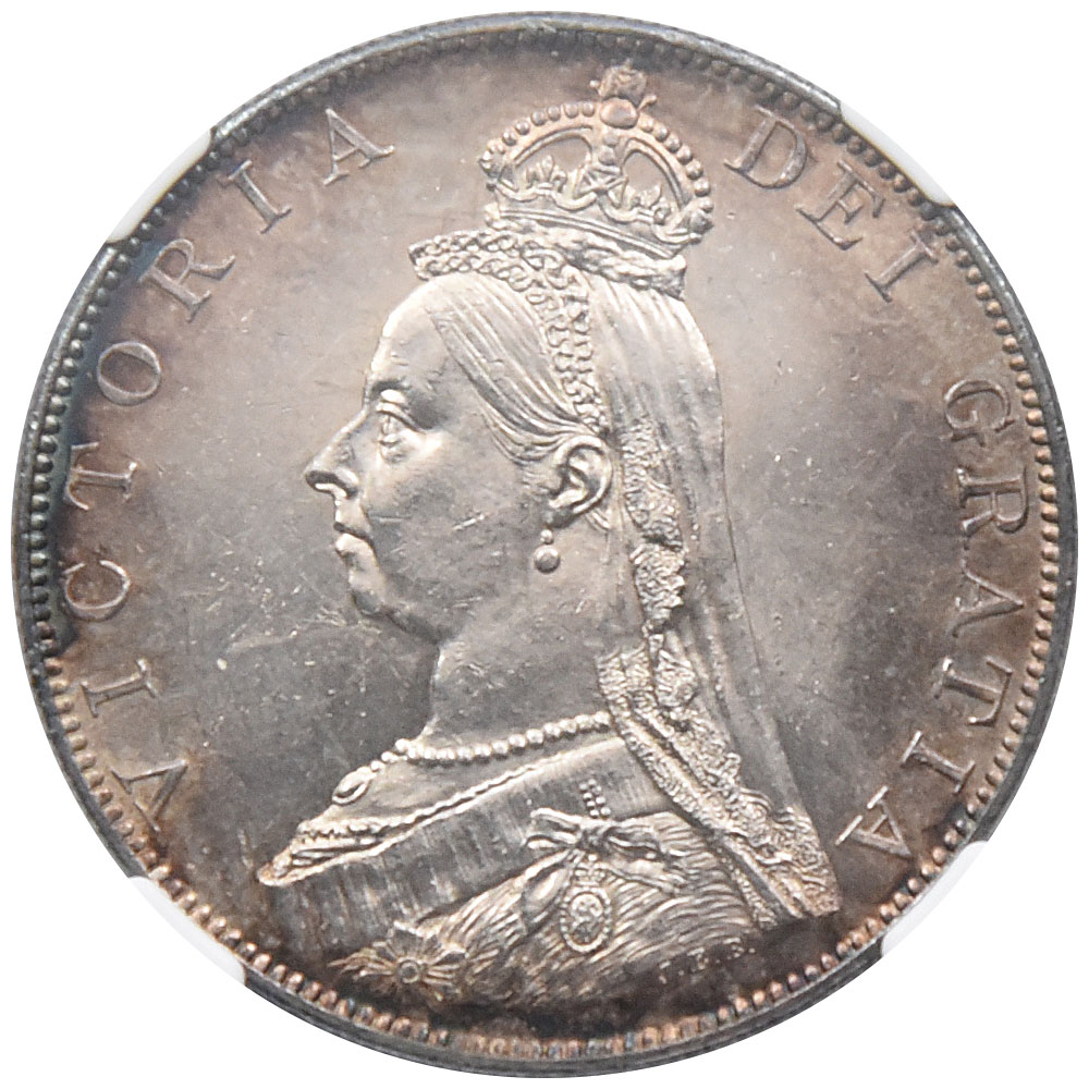 イギリス 1887 ヴィクトリア 4シリング 銀貨 NGC MS62 3901945006