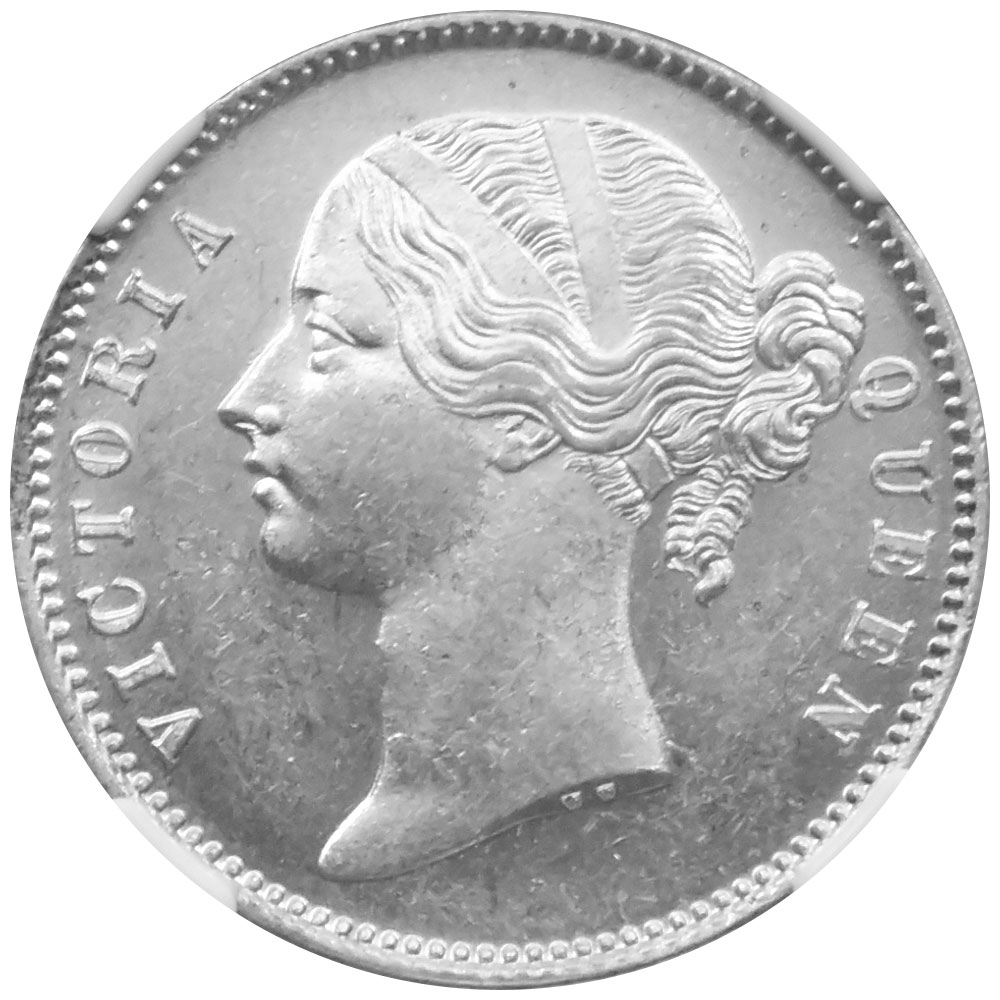 インド 1840(B&C) ヴィクトリア女王 1ルピー 銀貨 NGC MS62 6823308007