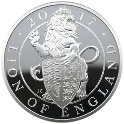 イギリス 2017 エリザベス2世 10ポンド 5オンス 銀貨 NGC PF70UC クイーンズビースト イングランドのライオン 4524518002