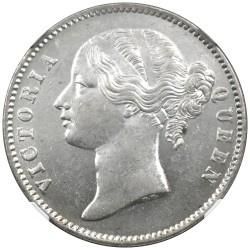 インド 1840(B&C) ヴィクトリア ルピー 銀貨 NGC MS62 8149850006