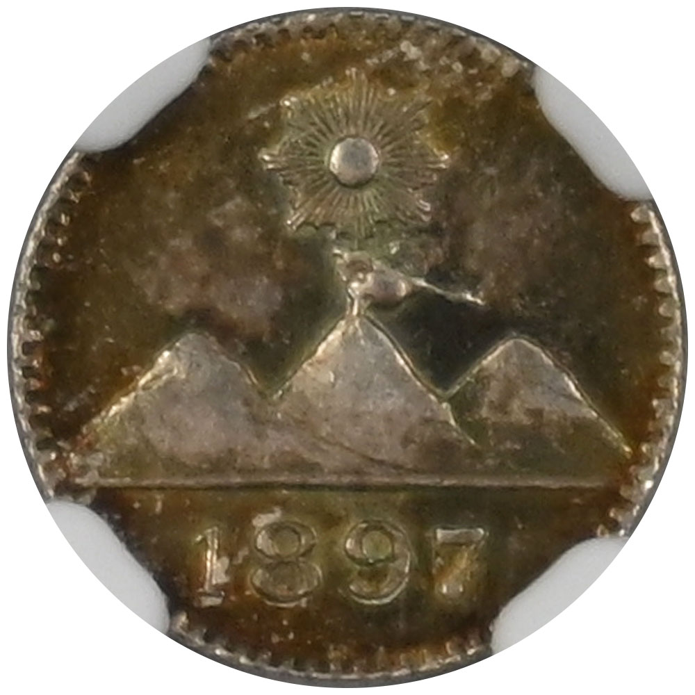 グアテマラ 1897 1/4レアル 銀貨 NGC MS64 リース下の5つ星 6651664102