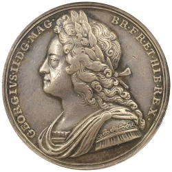 イギリス 1727 ジョージ2世 メダル 銀貨 PCGS SP55 戴冠記念 37115891