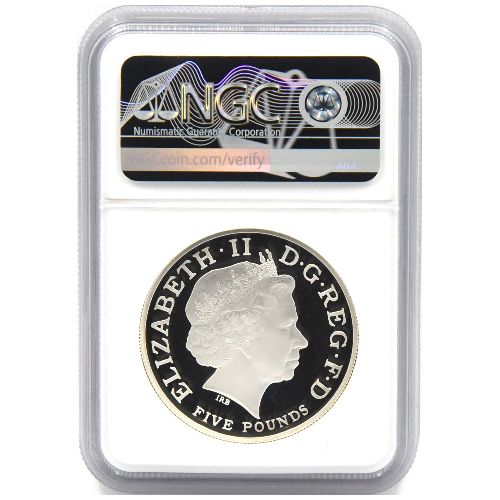 イギリス 2013 エリザベス2世 5ポンド 銀貨 NGC PF68UC ジョージ王子