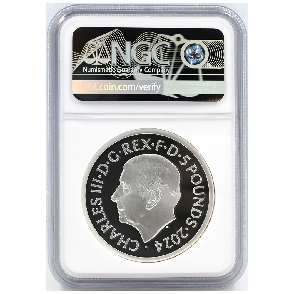 イギリス 2024 チャールズ3世 5ポンド 2オンス 銀貨 NGC PF69UC 聖ジョージの竜退治 6655987063