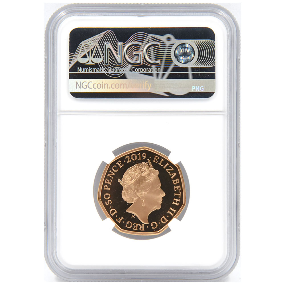 イギリス 2019 エリザベス2世 50ペンス 金貨 NGC PF70UC くまの