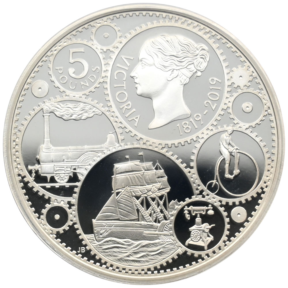 イギリス 2019 エリザベス2世 5ポンド 銀貨 PCGS PR69DCAM ヴィクトリア生誕200周年記念 44100549