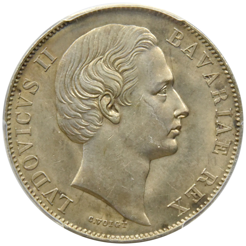 ドイツ バイエルン 1871 ルートヴィヒ2世 ターラー 銀貨 PCGS MS61 マドンナ 41470933