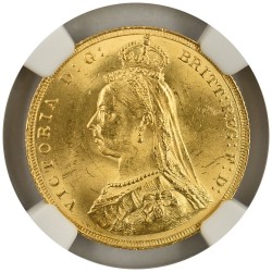 イギリス 1887 ヴィクトリア女王 1ソブリン 金貨 NGC MS63 ジュビリーヘッド 聖ジョージの竜退治 6767794002