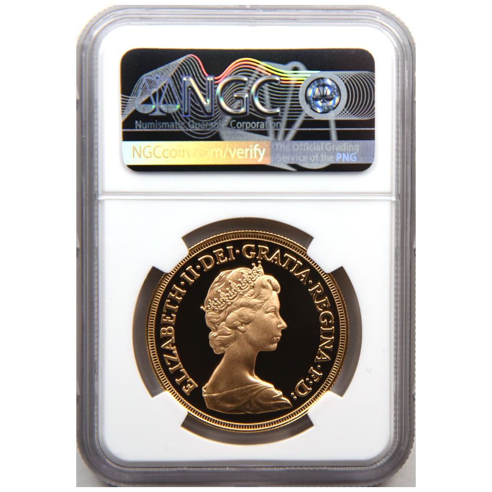 イギリス 1982 エリザベス２世 5ソブリン 金貨 NGC PF 69 ULTRA CAMEO 