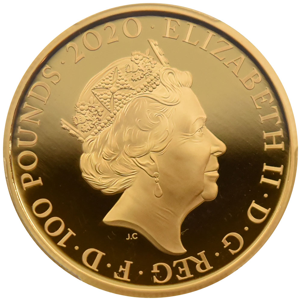 イギリス 2020 エリザベス２世 100ポンド 金貨 PCGS PR70DC 007 