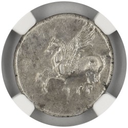 コリンティア地方 コリントス 4th Century BC スタテル 銀貨 NGC AU Strike:3/5 Surface:4/5 ペガサスと立像のアテナ 6708940018
