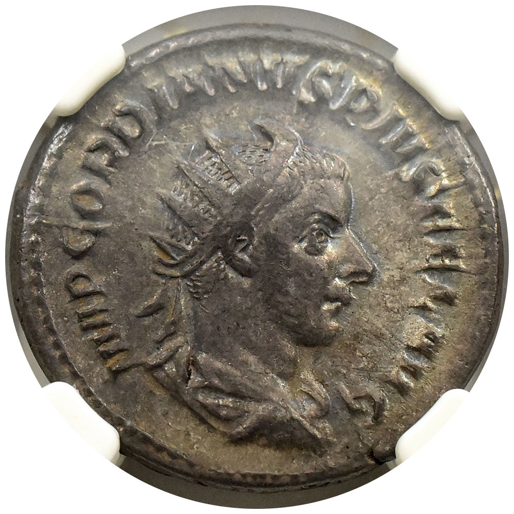 ローマ帝国 AD238-244 ゴルディアヌス3世 ダブルデナリウス 銀貨 NGC 