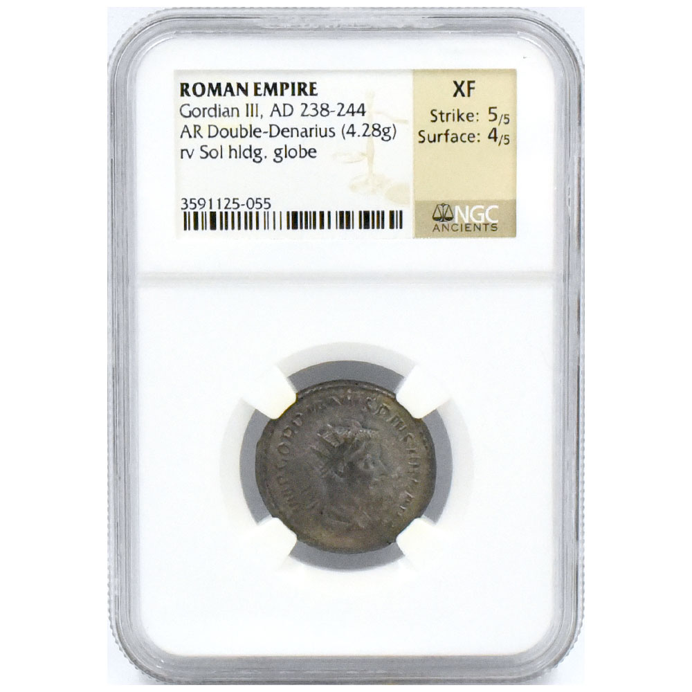 ローマ帝国 AD238-244 ゴルディアヌス3世 ダブルデナリウス 銀貨 NGC