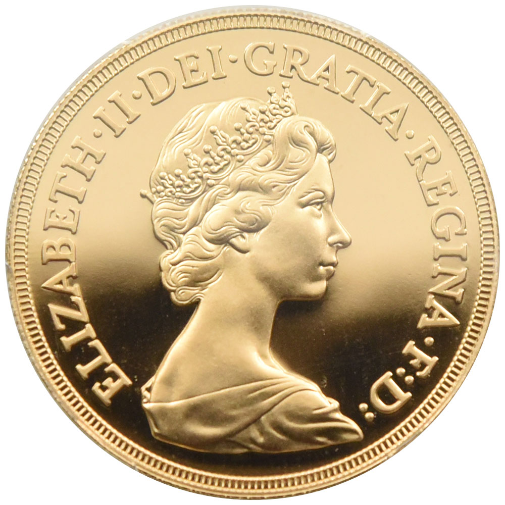 イギリス 1980 エリザベス2世 5ポンド 金貨 PCGS PR69DCAM 聖ジョージの竜退治 81401082