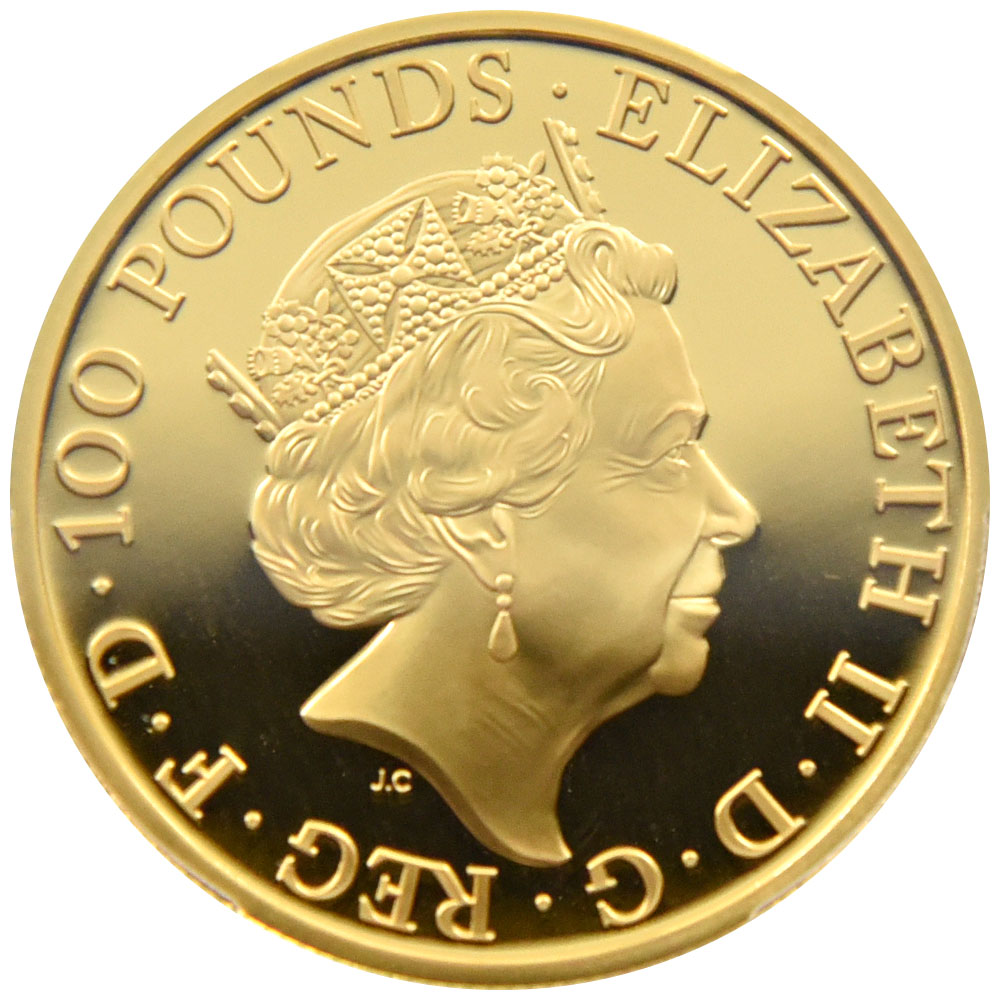 イギリス 2017 エリザベス2世 100ポンド 金貨 PCGS PR69DCAM 