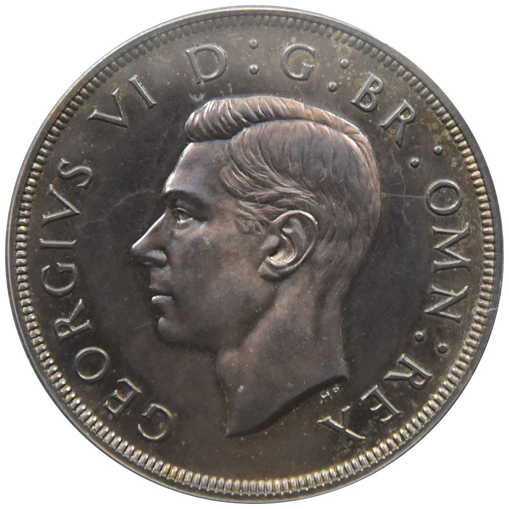 イギリス 1937 ジョージ6世 クラウン 銀貨 PCGS PR64 40346690